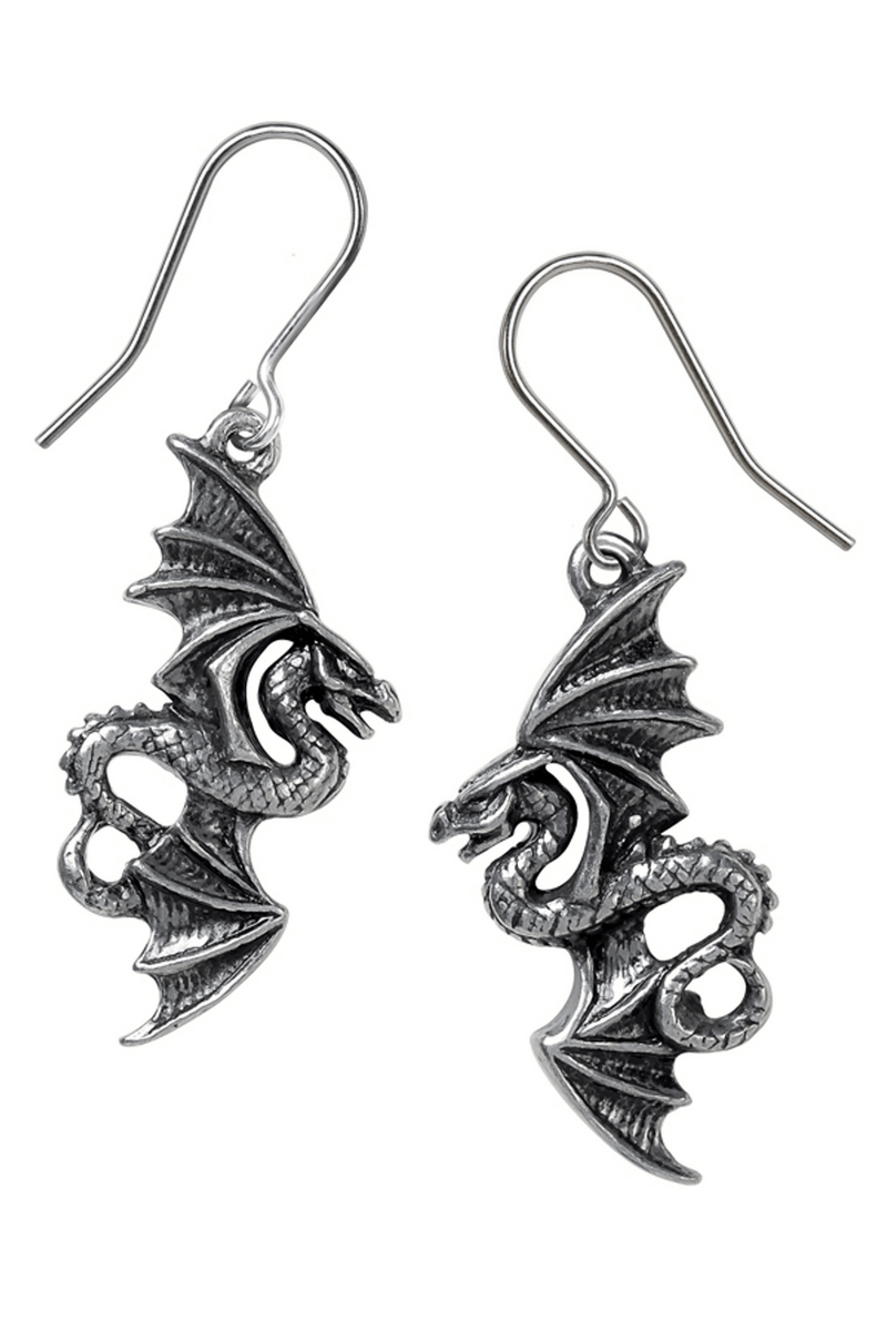 Flight of Airus Dragon Dropper Earrings With Mythical Design