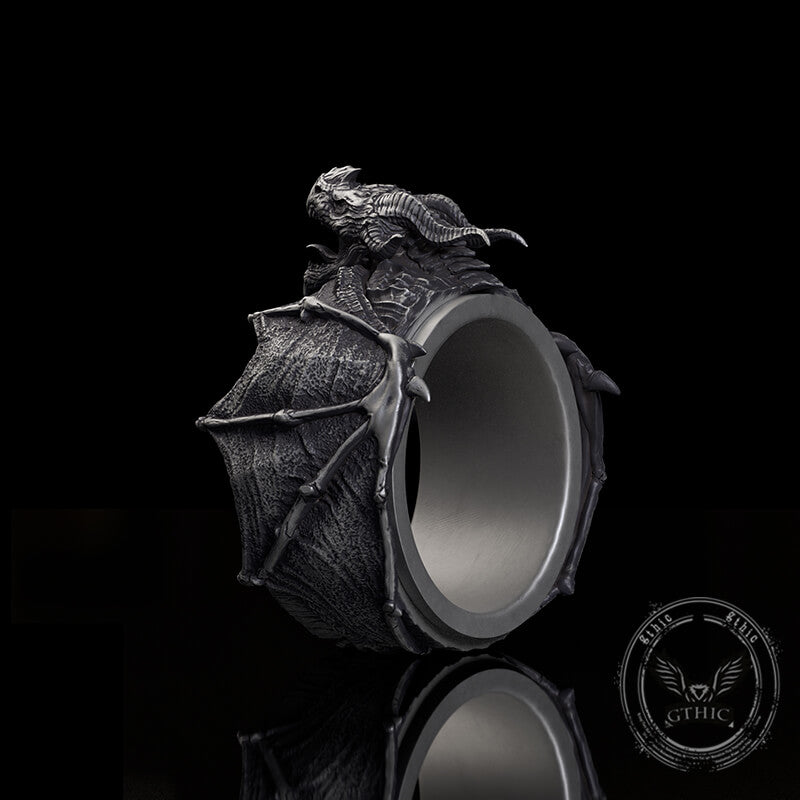 Flying Dragon Sterling Silver Animal Spinner Ring
