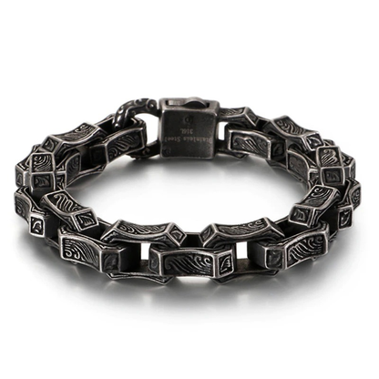 Engraving Square Bracelet / Stainless Steel Cuff Chain / Punk Bangle Jewelry