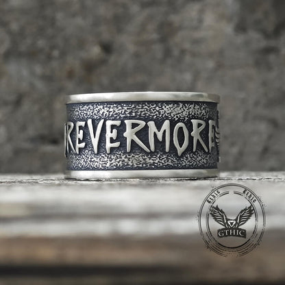Forever More Wings Hourglass Moon Sterling Silver Skull Ring