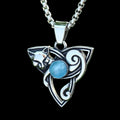 Fox Celtic Knot Gem Pendant