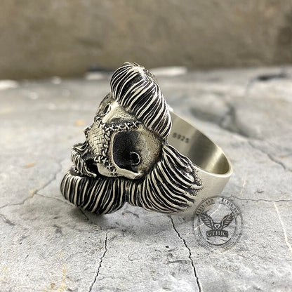 Gangster Sterling Silver Skull Ring