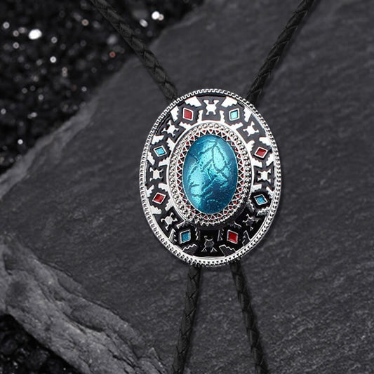 Geometric Gemstone Adjustable Bolo Tie