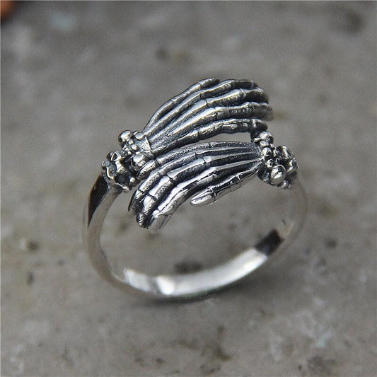Ghost Claw Sterling Silver Skull Ring