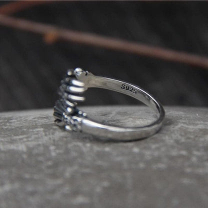 Ghost Claw Sterling Silver Skull Ring