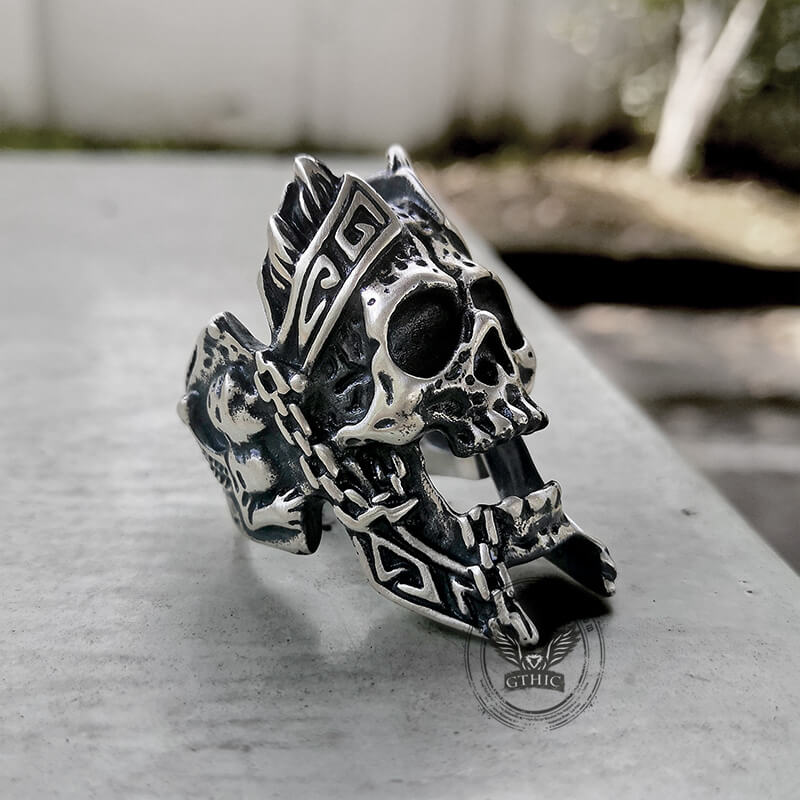 God of War Ares Sterling Silver Skull Ring