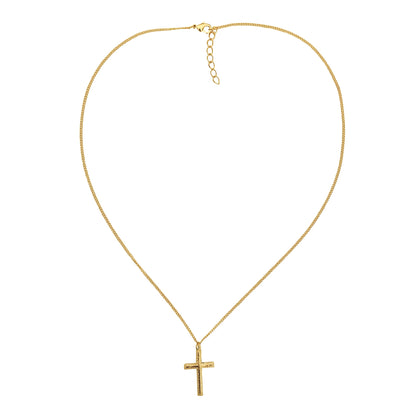 14k Gold-filled Flat Cross Pendant Necklace, 18" Chain With 1 1/4" Extender