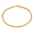 Gold 3.2mm Thick Ponytail/foxtail/wheat Weave Chain Bracelet