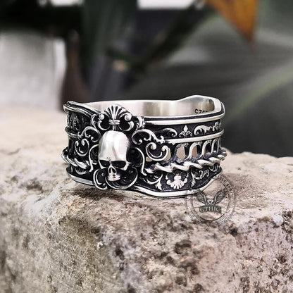 Goth Skull Sterling Silver Ring