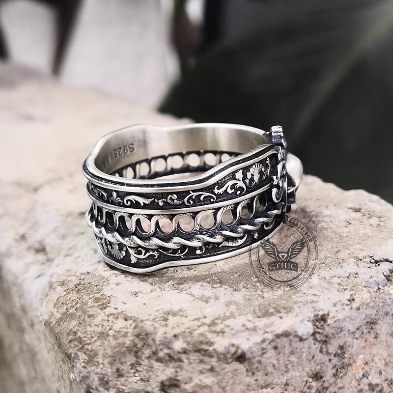 Goth Skull Sterling Silver Ring