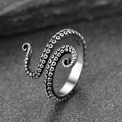 925 Sterling Silver Gothic Animal Octopus Ring for