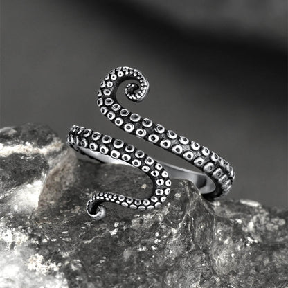 925 Sterling Silver Gothic Animal Octopus Ring for