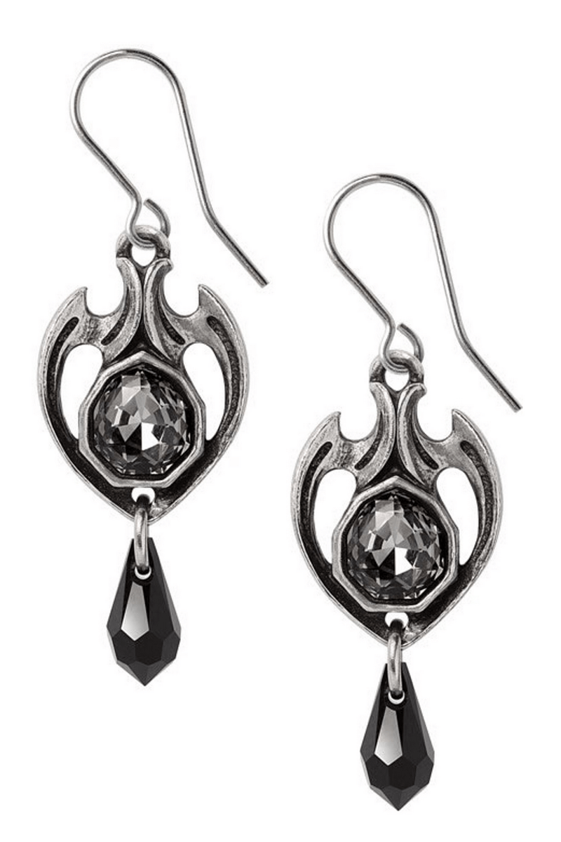 Gothic Baroque Midnight Memorial Drop Earrings