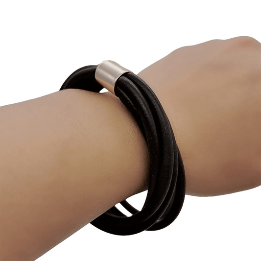 Gothic Black Rubber Bangles for / Female Charm Bracelets