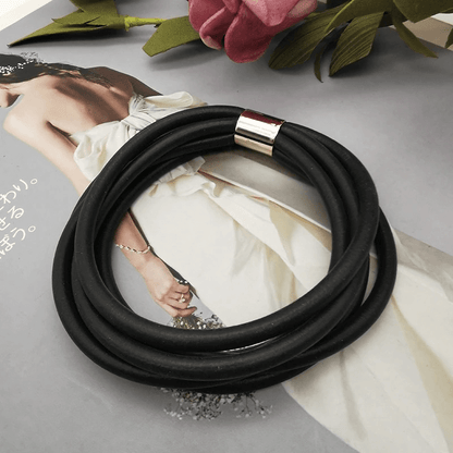 Gothic Black Rubber Bangles for / Female Charm Bracelets