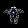 Gothic Coffin Bat Wings Pendant