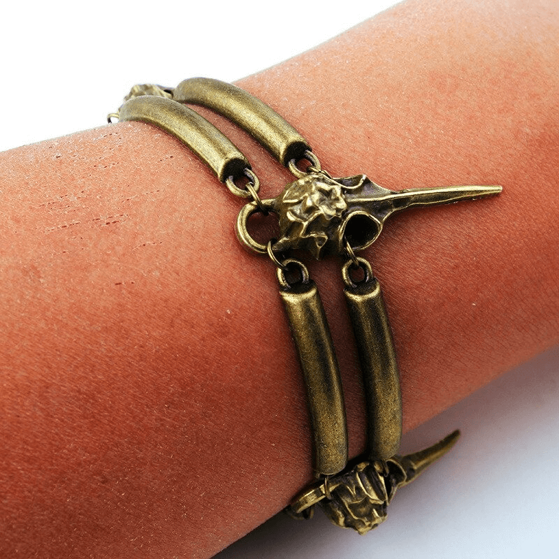 Gothic Crow Skull Bracelet for and / Mystery Witch Bracelets