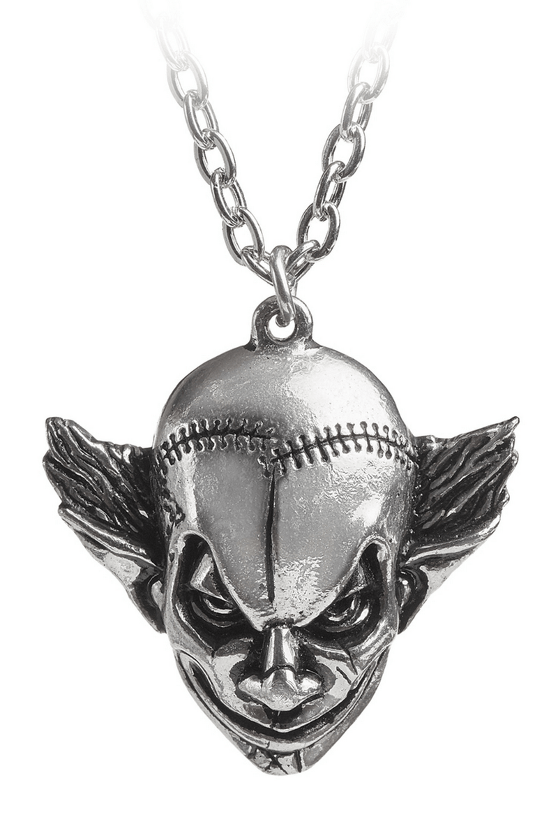 Gothic Evil Clown Pendant Necklace in Fine English Pewter
