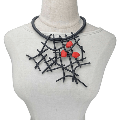 Gothic Handmade Rubber Wooden Necklace / Designer Necklaces for