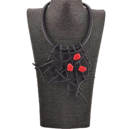 Gothic Handmade Rubber Wooden Necklace / Designer Necklaces for
