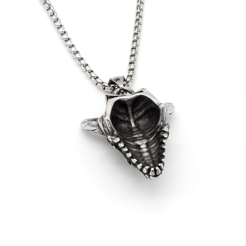 Gothic Pendant in the Form Sheep Skull / Tantrism Star of David / Punk Stainless Steel Biker Jewelry