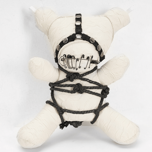 Gothic Punk Bear Plush With Chain and Edgy Detailing