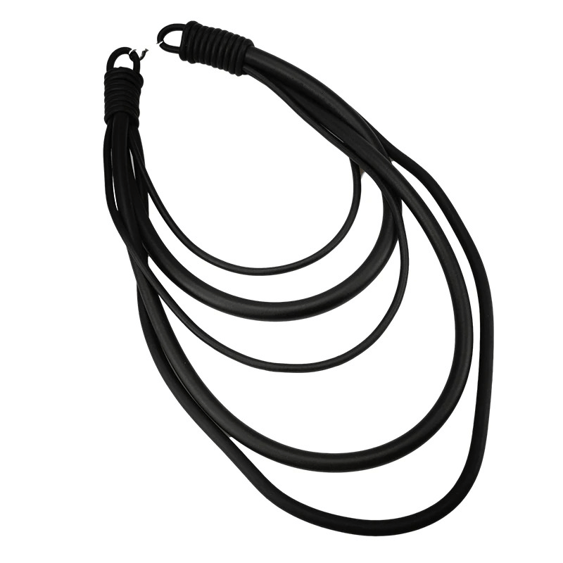 Gothic Punk Black Rubber Necklace / Handmade Designer Accessories for