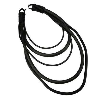 Gothic Punk Black Rubber Necklace / Handmade Designer Accessories for