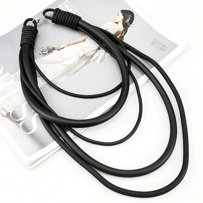 Gothic Punk Black Rubber Necklace / Handmade Designer Accessories for