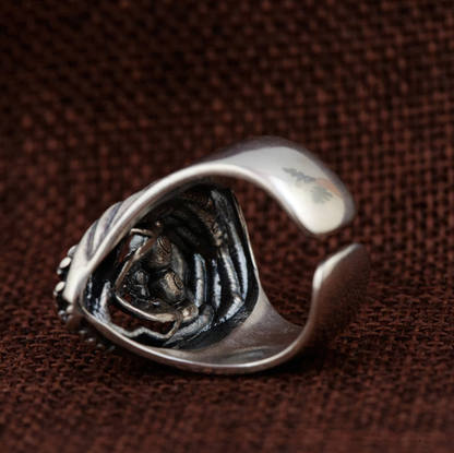 Gothic Ring of Reaper Death Skull / Jewelry of 925 Sterling Silver