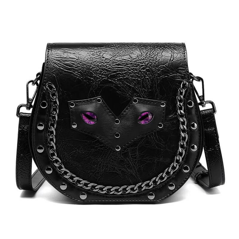 Gothic Bat Eye Pu Leather Punk Crossbody Bag