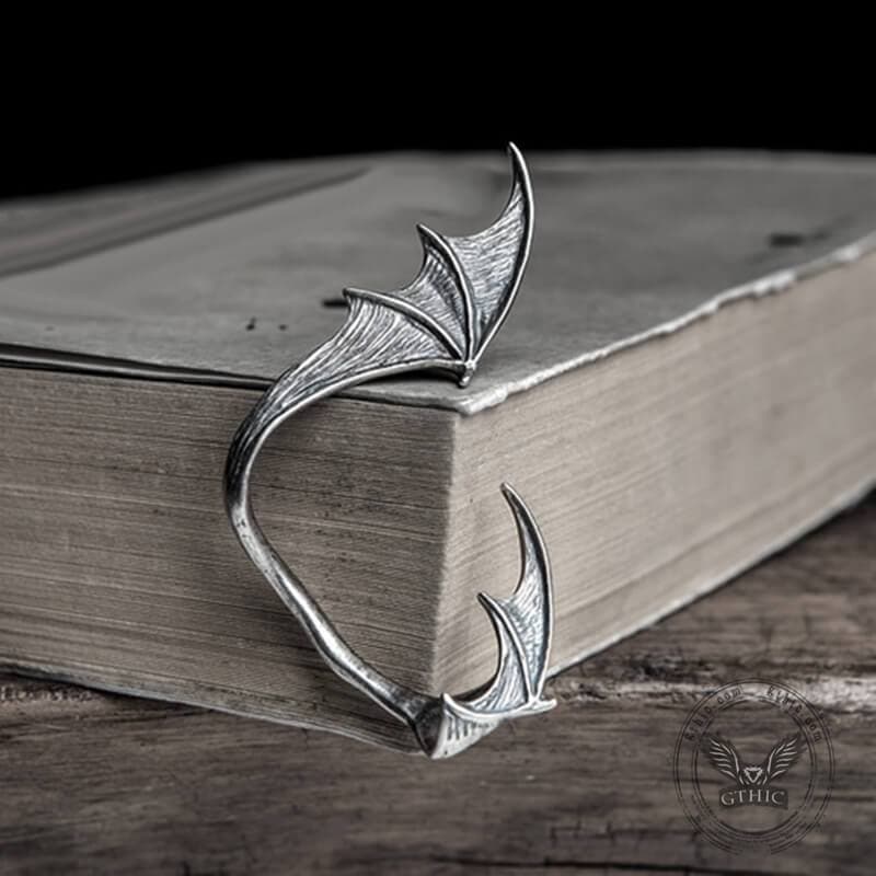 Gothic Bat Wing Sterling Silver Stud Earrings