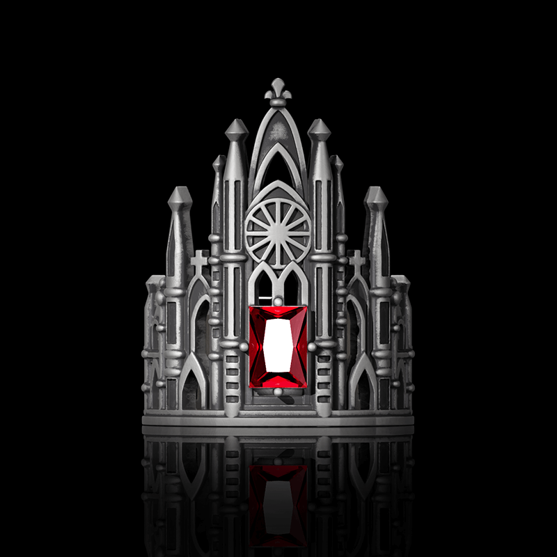 Gothic Church Sterling Silver Christian Ring