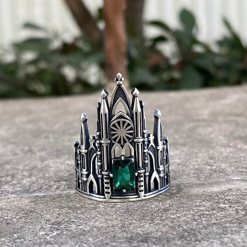 Gothic Church Sterling Silver Christian Ring