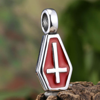 Gothic Cross Coffin Stainless Steel Vampire Pendant