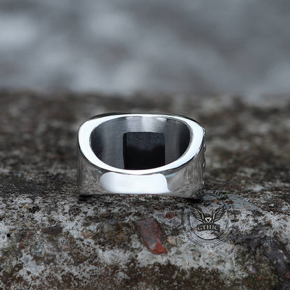Gothic Cross Fleury Stainless Steel Cz Ring