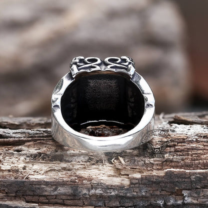 Gothic Crown Stainless Steel Cz Ring