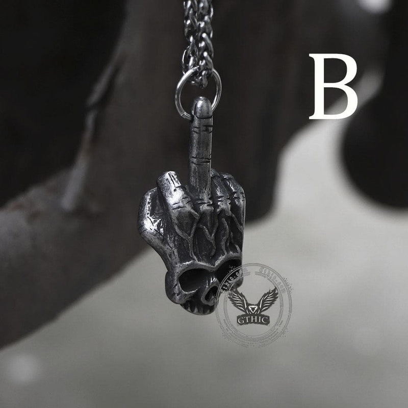 Gothic Dark Rock Stainless Steel Skull Necklace