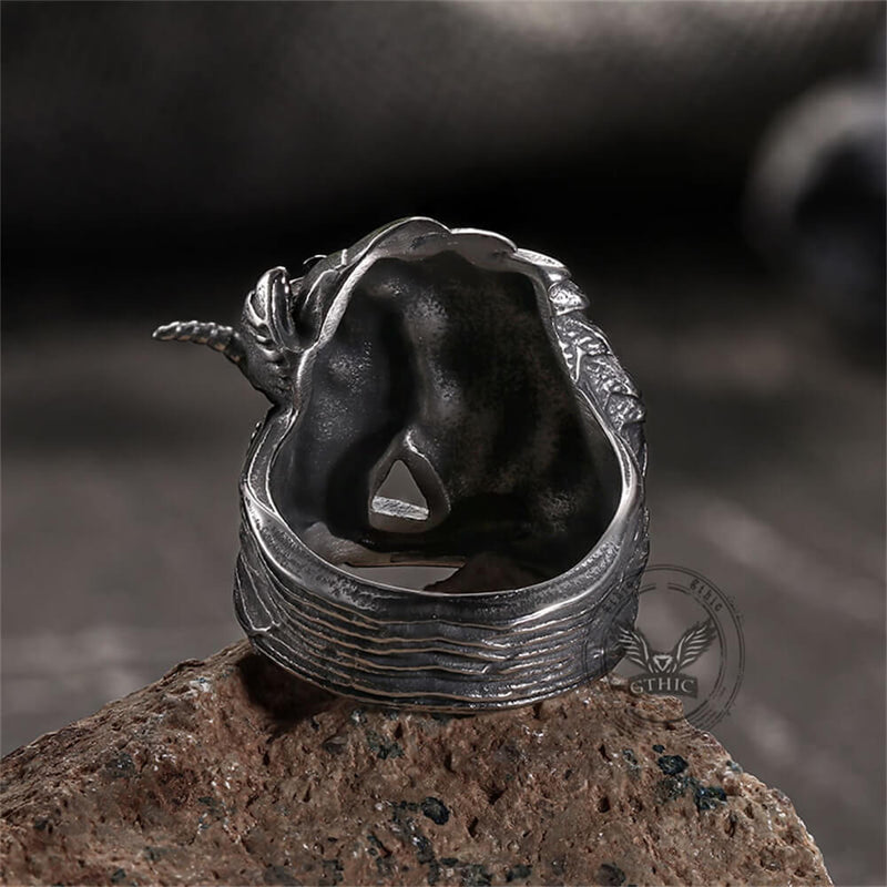 Gothic Dark Style Unicorn Stainless Steel Ring