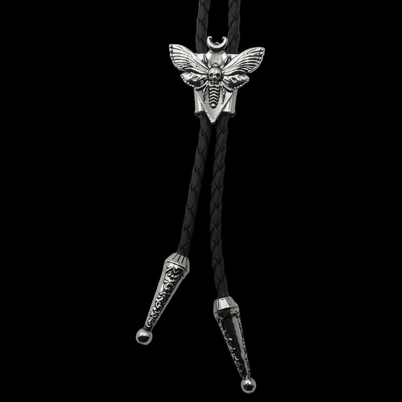 Gothic Death Moth Zinc Alloy Bolo Tie