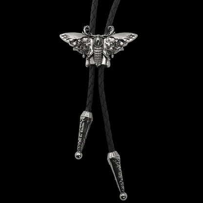 Gothic Death Moth Zinc Alloy Bolo Tie