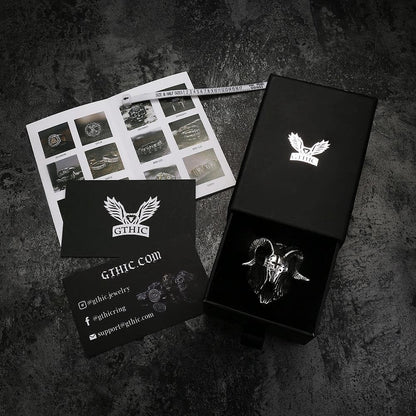 The Devil Satan Stainless Steel Skull Ring