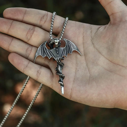 Gothic Dragon Stainless Steel Pendant