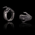 Gothic Evil Devil Hand Sterling Silver Ring