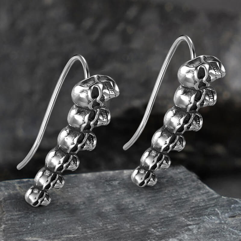 Gothic Evil Skull Design Stainless Steel Earrings
