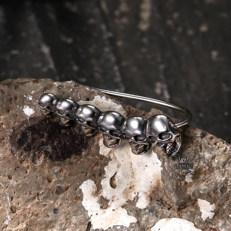 Gothic Evil Skull Design Stainless Steel Earrings