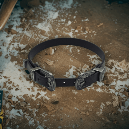 Gothic Pattern Pu Leather Buckle Choker