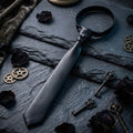 Gothic Gem Eye Black Pu Leather Tie
