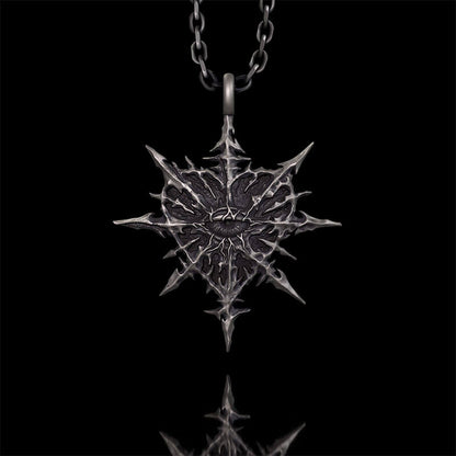 Gothic Heart of Thorns Demon Eye Sterling Silver Pendant
