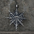 Gothic Heart of Thorns Demon Eye Sterling Silver Pendant